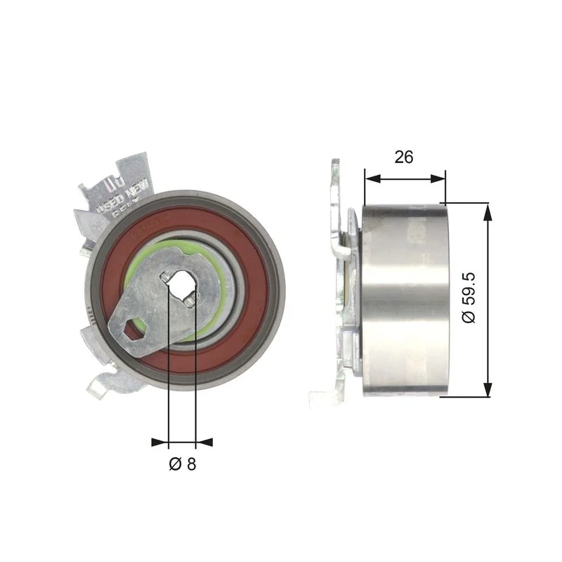 Tensioner Pulley, timing belt GATES T43106