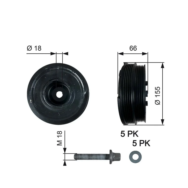 jermen jermenica, ročična gred GATES TVD1037A