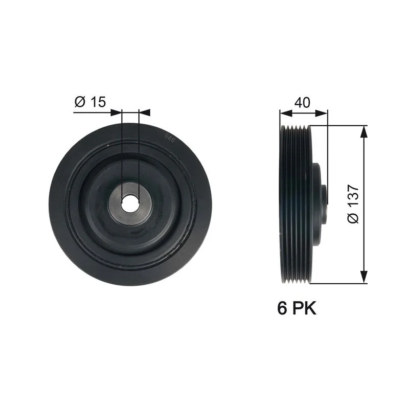 Belt Pulley, crankshaft GATES TVD1045