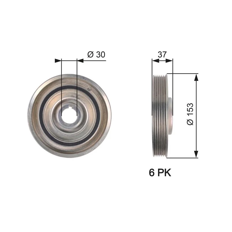 Belt Pulley, crankshaft GATES TVD1090