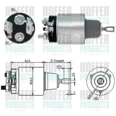 Solenoid Switch, starter HOFFER 46146
