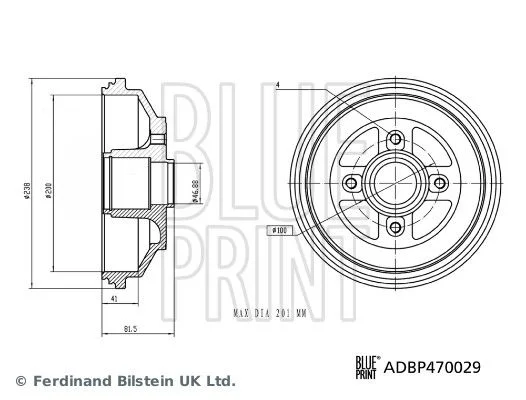 Zavorni boben BLUE PRINT ADBP470029