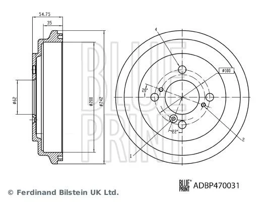 Zavorni boben BLUE PRINT ADBP470031