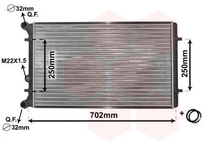 Radiator, engine cooling VAN WEZEL 03002155