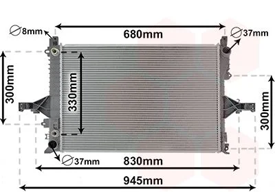 Radiator, engine cooling VAN WEZEL 59002115
