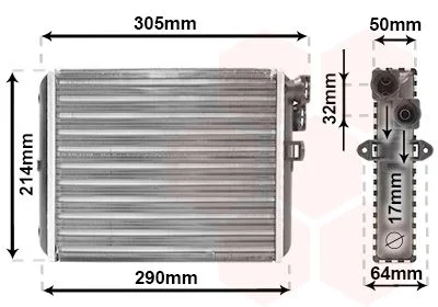 Heat Exchanger, interior heating VAN WEZEL 59006110