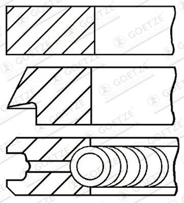 Stūmoklio žiedų komplektas GOETZE ENGINE 08-114400-55
