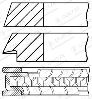 Komplet batnih obročev GOETZE ENGINE 08-101200-00