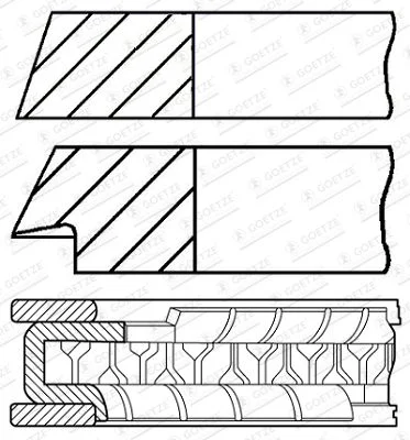 Komplet batnih obročev GOETZE ENGINE 08-102400-00