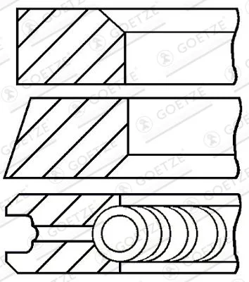 Piston Ring Set GOETZE ENGINE 08-123407-30