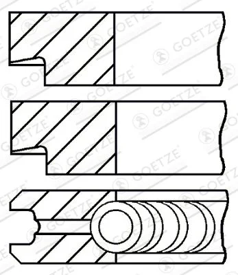 Piston Ring Set GOETZE ENGINE 08-145200-00