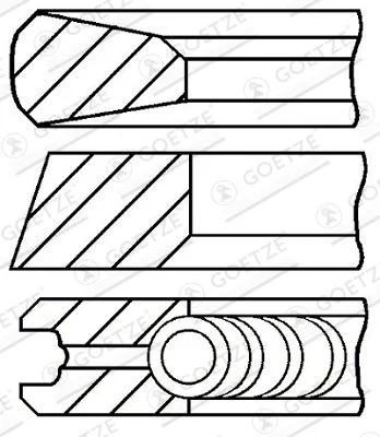 Stūmoklio žiedų komplektas GOETZE ENGINE 08-427400-00