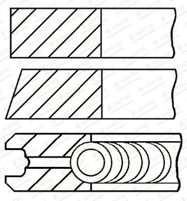 Piston Ring Set GOETZE ENGINE 08-429306-10