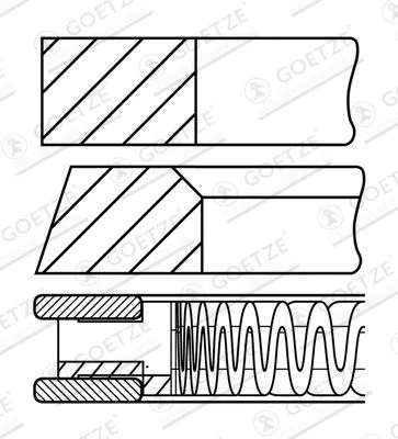 Piston Ring Set GOETZE ENGINE 08-431400-00
