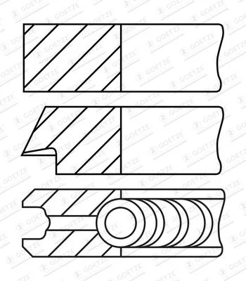 Piston Ring Set GOETZE ENGINE 08-432200-10
