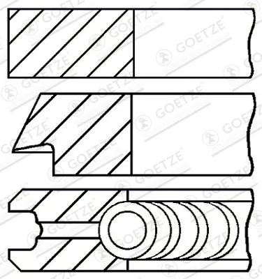 Piston Ring Set GOETZE ENGINE 08-432207-00