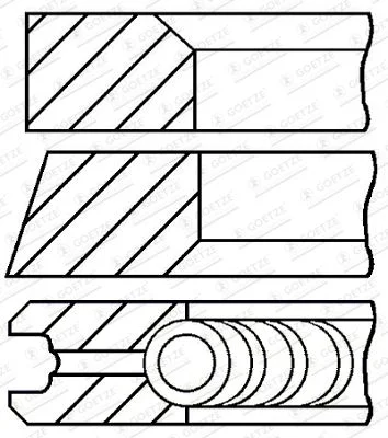 Stūmoklio žiedų komplektas GOETZE ENGINE 08-432407-00