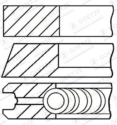 Piston Ring Set GOETZE ENGINE 08-432905-00