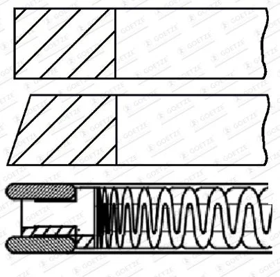 Stūmoklio žiedų komplektas GOETZE ENGINE 08-436907-00