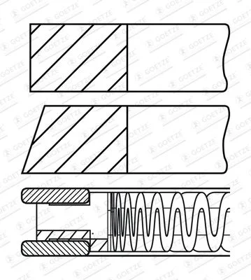 Stūmoklio žiedų komplektas GOETZE ENGINE 08-437700-00