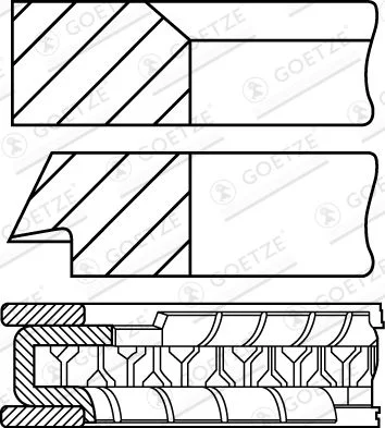 Piston Ring Set GOETZE ENGINE 08-443800-10
