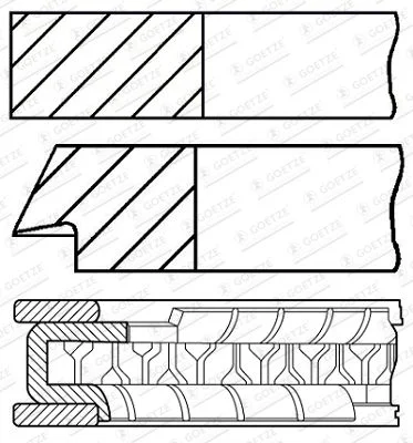 Stūmoklio žiedų komplektas GOETZE ENGINE 08-446500-00