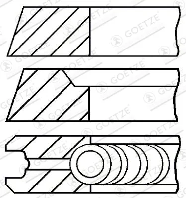 Piston Ring Set GOETZE ENGINE 08-500600-00