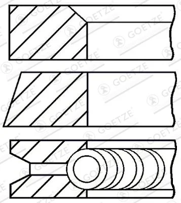 Stūmoklio žiedų komplektas GOETZE ENGINE 08-502200-00
