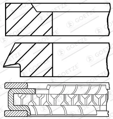 Piston Ring Set GOETZE ENGINE 08-963300-00