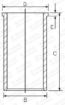 Cylinder Liner GOETZE ENGINE 14-027950-00