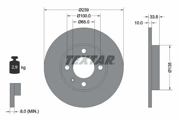 Brake Disc TEXTAR 92071903