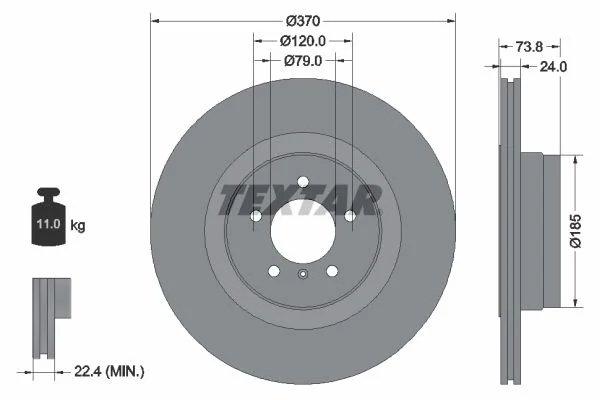 Brake Disc TEXTAR 92155203