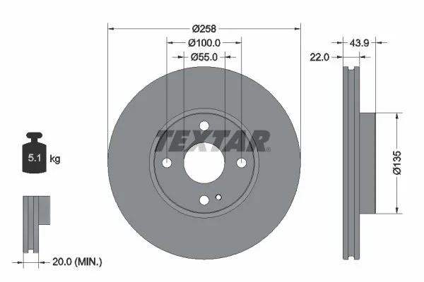 Brake Disc TEXTAR 92300903