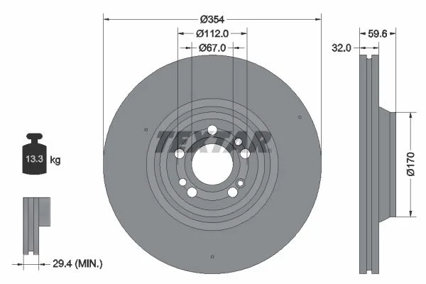 Brake Disc TEXTAR 92306005