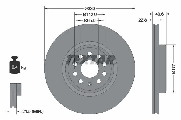 Brake Disc TEXTAR 92327103