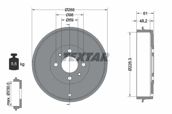 Zavorni boben TEXTAR 94014000