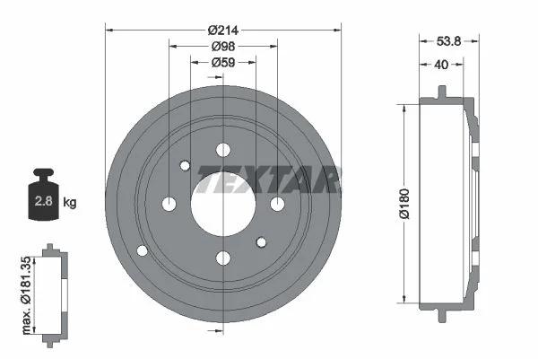 Zavorni boben TEXTAR 94014800