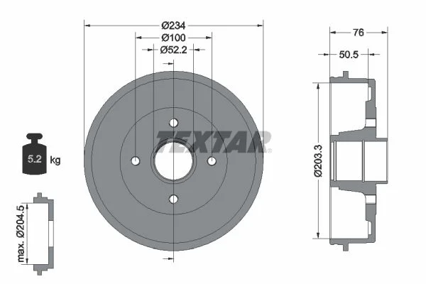 Zavorni boben TEXTAR 94019700