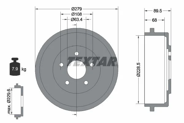Zavorni boben TEXTAR 94024400