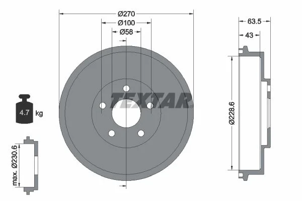 Zavorni boben TEXTAR 94031000
