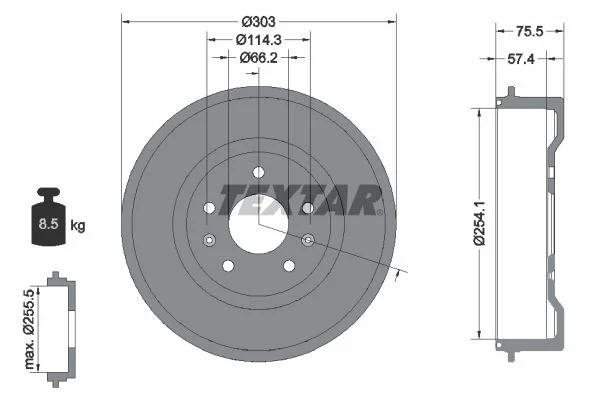 Brake Drum TEXTAR 94032800