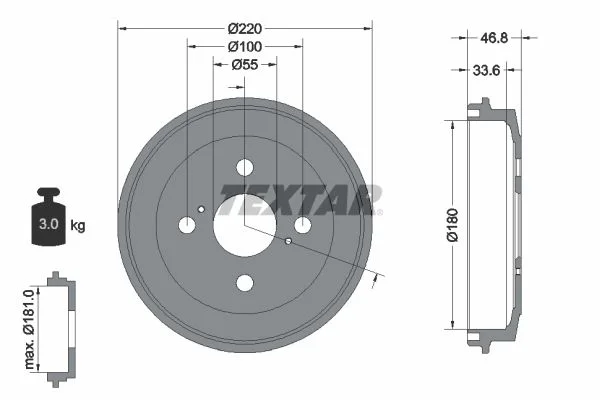 Zavorni boben TEXTAR 94036400