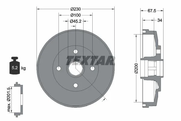 Zavorni boben TEXTAR 94036500