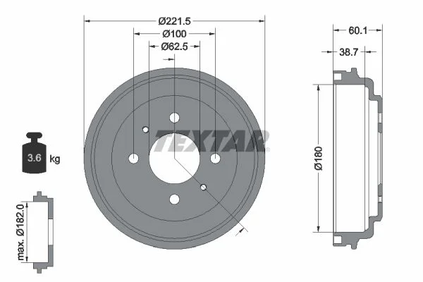 Zavorni boben TEXTAR 94037600