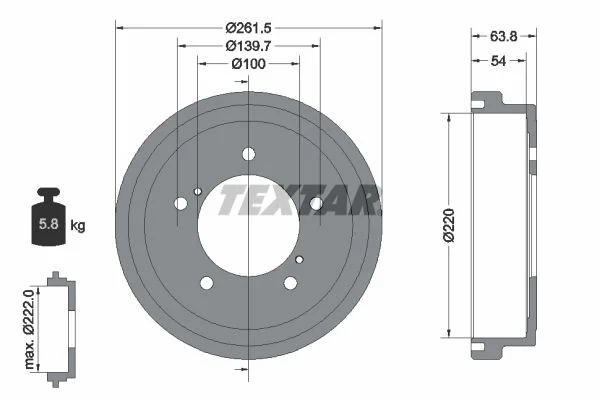 Zavorni boben TEXTAR 94037800