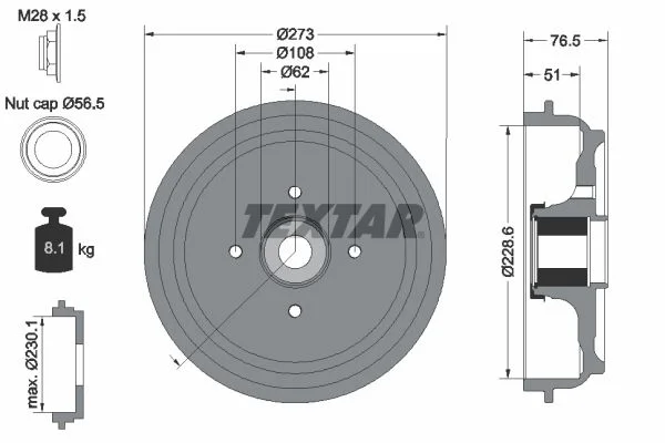Zavorni boben TEXTAR 94037900