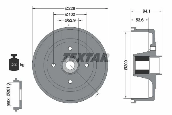 Zavorni boben TEXTAR 94041100