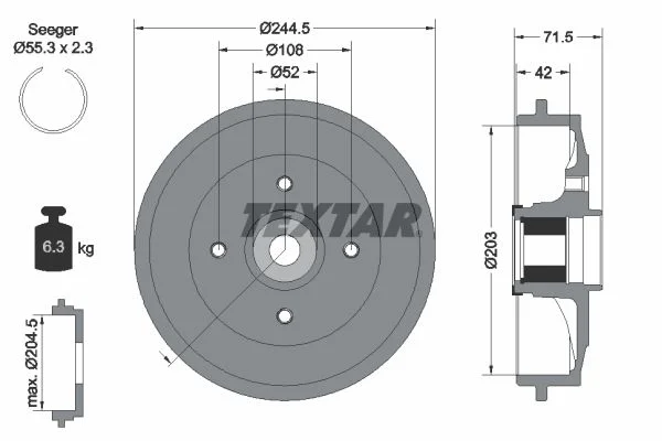 Zavorni boben TEXTAR 94041200