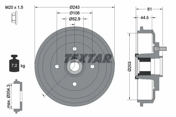 Zavorni boben TEXTAR 94041300