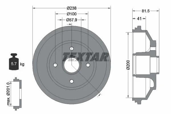 Zavorni boben TEXTAR 94043000
